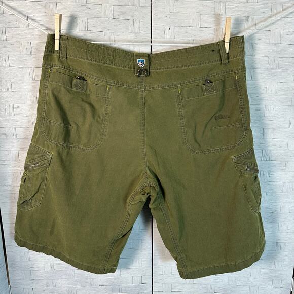 ￼Küil men’s shorts green cargo shorts zip fly outdoor hiking Gorp core pockets ￼